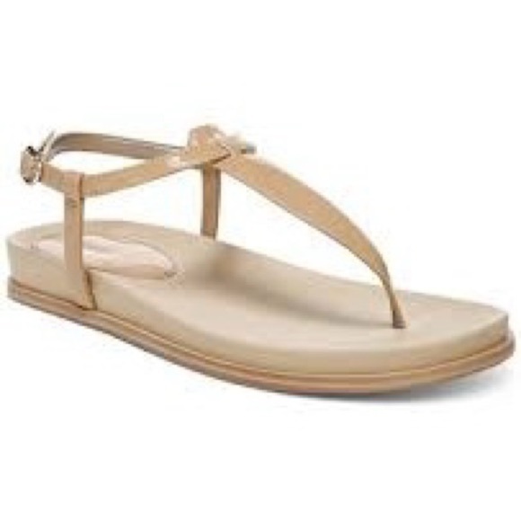 Sam Edelman Naomi T Strap Thong Beige Sandals Size 8.5 - Picture 1 of 10